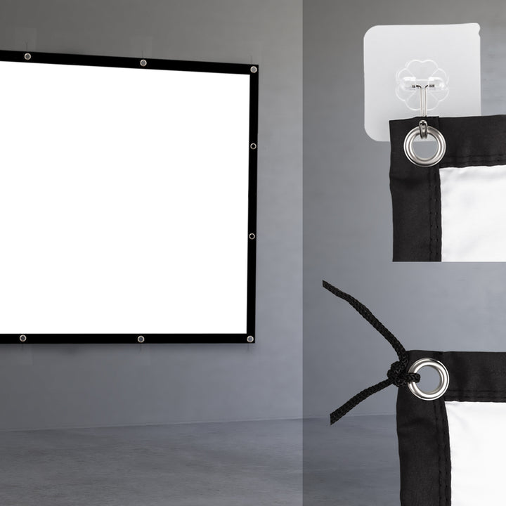 Schermo di proiezione Maclean, 150", 300x220cm, bordo 25mm 4:3, ganci di tensione, MC-168