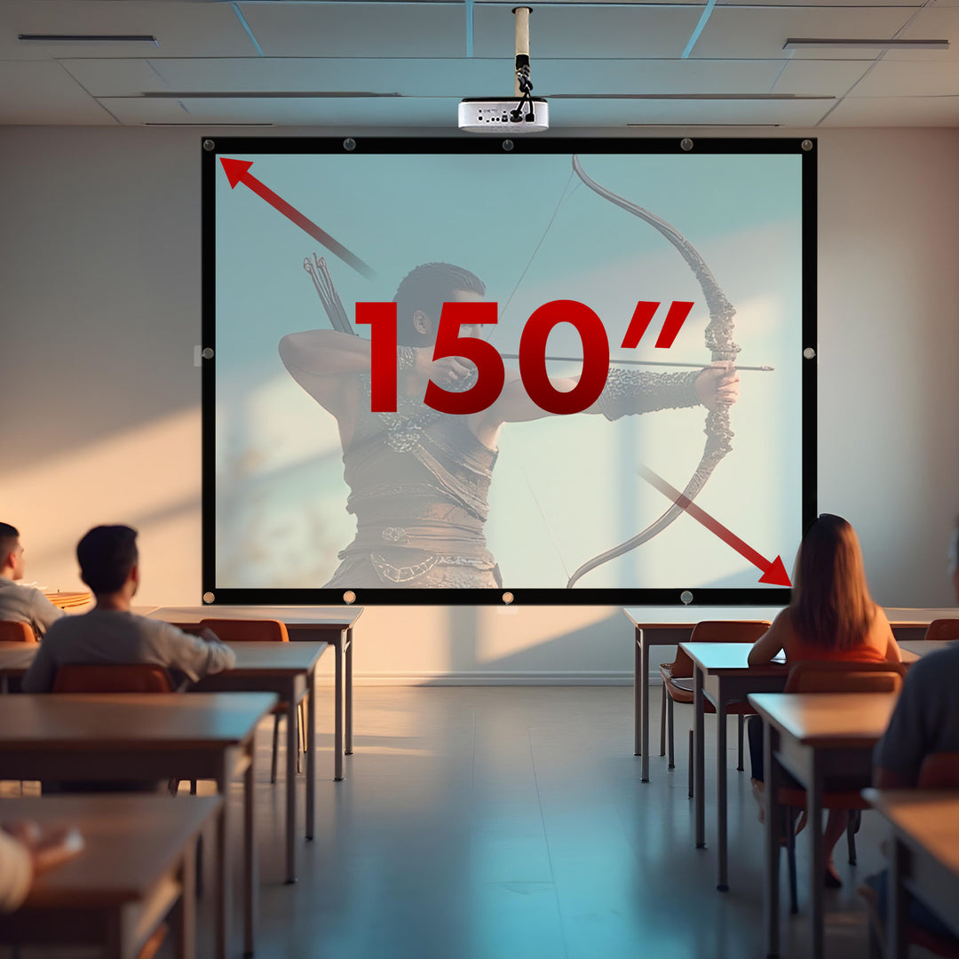 Schermo di proiezione Maclean, 150", 300x220cm, bordo 25mm 4:3, ganci di tensione, MC-168