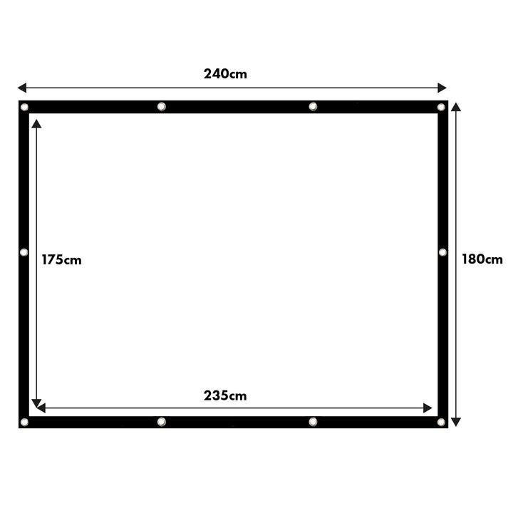 Schermo di proiezione Maclean, 120", 240x180cm, cornice 4:3 da 25mm, ganci di tensione, MC-169