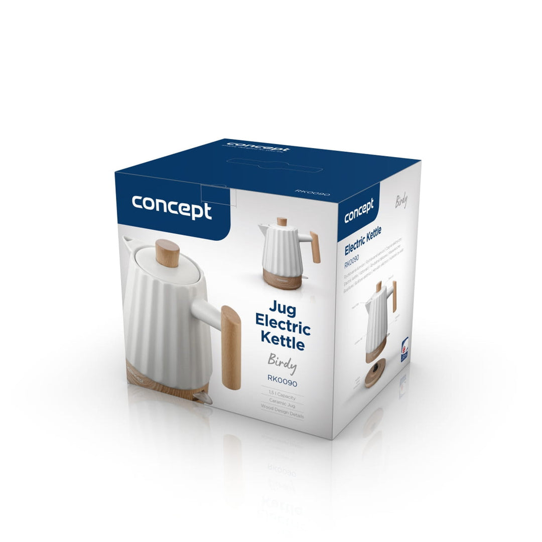 Bollitore elettrico Concept, ceramica, 1500W, 1,5L, bianco, RK0090
