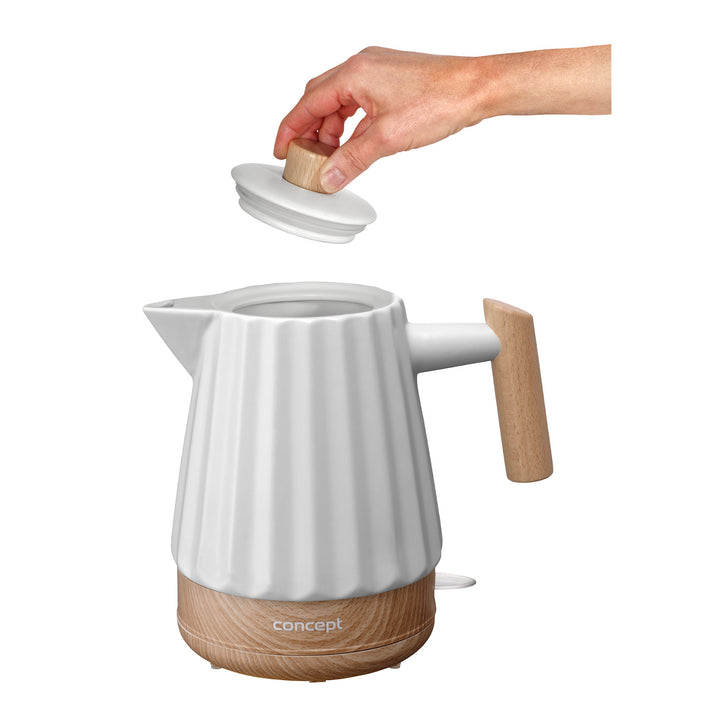 Bollitore elettrico Concept, ceramica, 1500W, 1,5L, bianco, RK0090