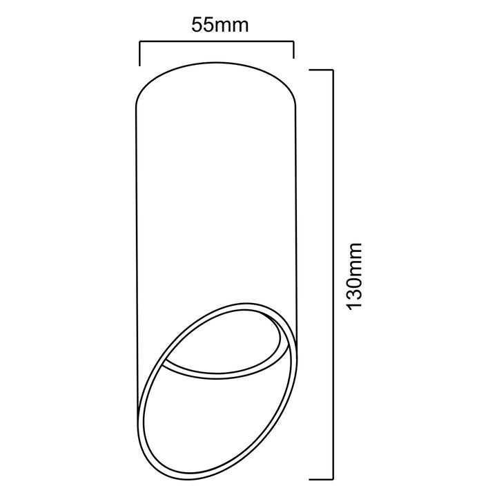 Apparecchio/tubo Maclean per montaggio a superficie, spot, rotondo, alluminio, GU10, 55x130mm, bianco, MCE360 W+Lampada a LED GU10 7W Maclean Energy MCE437 NW bianco neutro 4000K, 220-240V~, 50/60Hz, 490 lumen