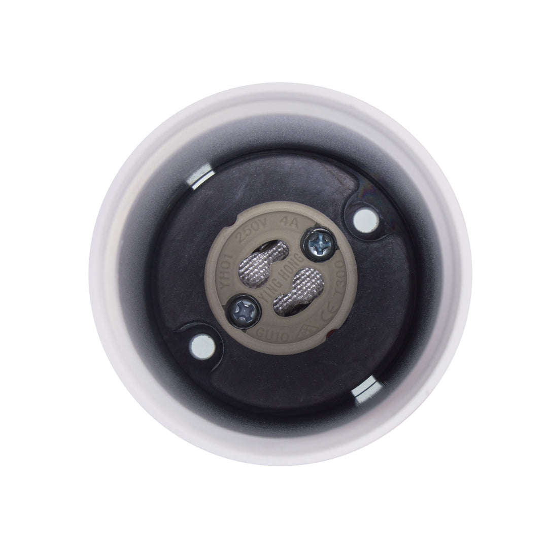 Maclean apparecchio/tubo per montaggio a superficie, spot, rotondo, alluminio, GU10, 55x130mm, bianco, MCE361 W+LED lampadina GU10 7W Maclean Energy MCE437 WW bianco caldo 3000K, 220-240V~, 50/60Hz, 490 lumen