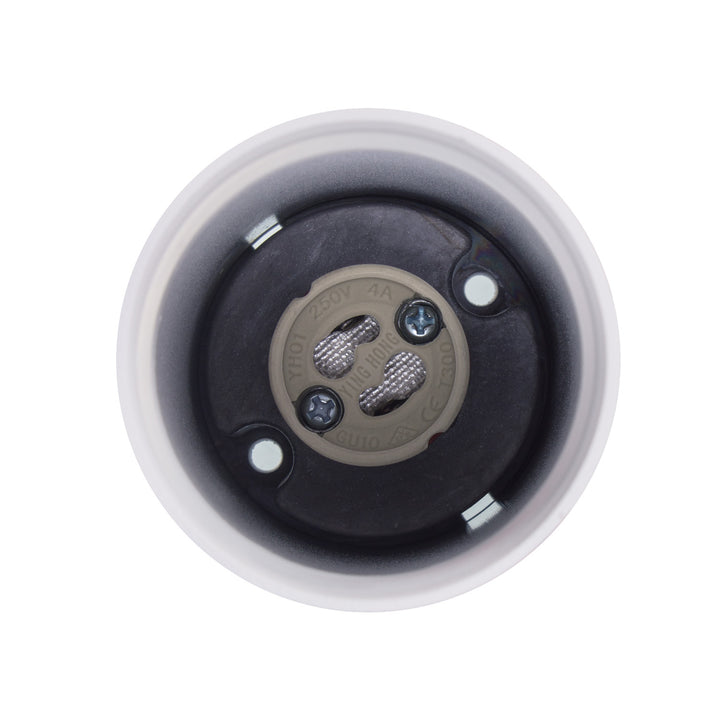 Maclean apparecchio/tubo per montaggio a superficie, spot, rotondo, alluminio, GU10, 55x130mm, bianco, MCE361 W+LED lampadina GU10 7W Maclean Energy MCE437 WW bianco caldo 3000K, 220-240V~, 50/60Hz, 490 lumen