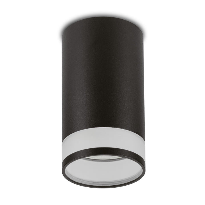Maclean apparecchio a plafone/tubo, spot, rotondo, alluminio, GU10, 55x130mm, nero, MCE361 B + lampadina LED GU10 7W Maclean Energy MCE437 WW bianco caldo 3000K, 220-240V~, 50/60Hz, 490 lm