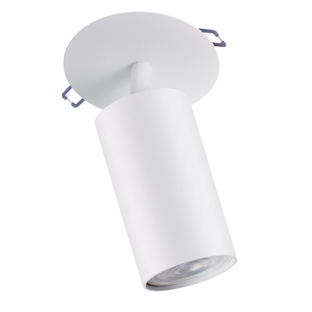 Maclean apparecchio da incasso/tubo, spot, rotondo, alluminio, GU10, 55x130mm, bianco, MCE364 W + lampadina LED GU10 7W Maclean Energy MCE437 WW bianco caldo 3000K, 220-240V~, 50/60Hz, 490lm