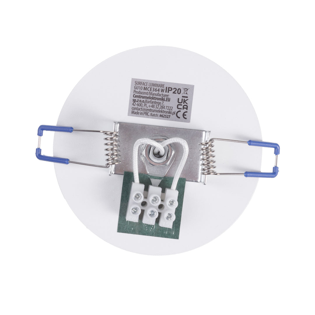 Maclean apparecchio da incasso/tubo, spot, rotondo, alluminio, GU10, 55x130mm, bianco, MCE364 W + lampadina LED GU10 7W Maclean Energy MCE437 WW bianco caldo 3000K, 220-240V~, 50/60Hz, 490lm