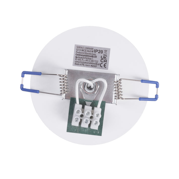 Maclean apparecchio da incasso/tubo, spot, rotondo, alluminio, GU10, 55x130mm, bianco, MCE364 W + lampadina LED GU10 7W Maclean Energy MCE437 WW bianco caldo 3000K, 220-240V~, 50/60Hz, 490lm