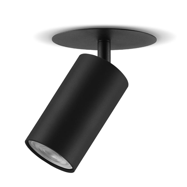 Maclean apparecchio da incasso/tubo, spot, rotondo, alluminio, GU10, 55x130mm, colore nero, MCE364 B 3pz+ Lampadina LED GU10 7W Maclean Energy MCE437 WW bianco caldo 3000K, 220-240V~, 50/60Hz 3pz