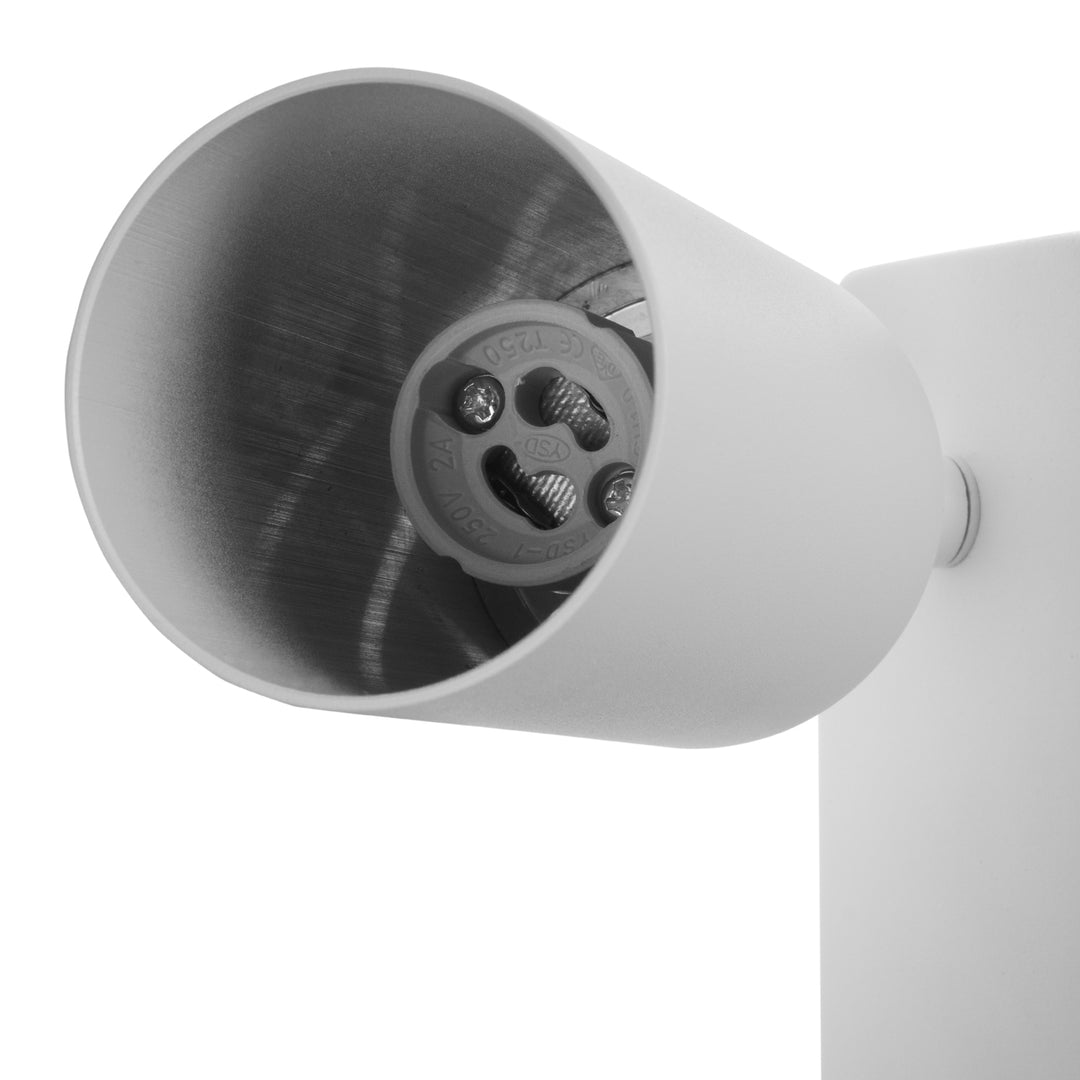 Lampada da parete / applique Maclean, spot, rotonda, GU10, con interruttore 55x90mm, bianco, MCE369 W 2pz+ Lampadina LED GU10 7W Maclean Energy MCE437 WW bianco caldo 3000K, 220-240V~, 50/60Hz, 2pz