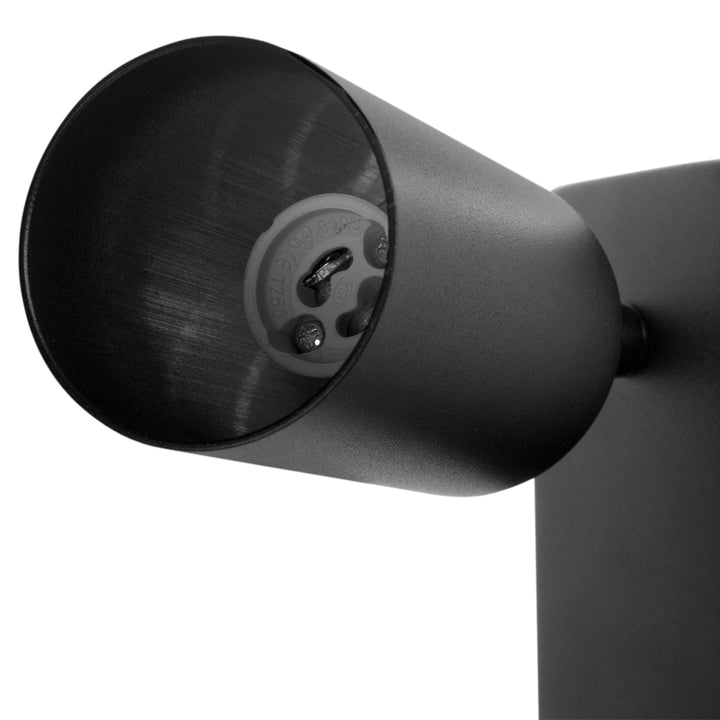 Lampada a parete Maclean, spot, rotonda, GU10, con interruttore 55x90mm, colore nero, MCE369 B 2pz+ Lampadina LED GU10 7W Maclean Energy MCE437 WW bianco caldo 3000K, 220-240V~, 50/60Hz, 2pz
