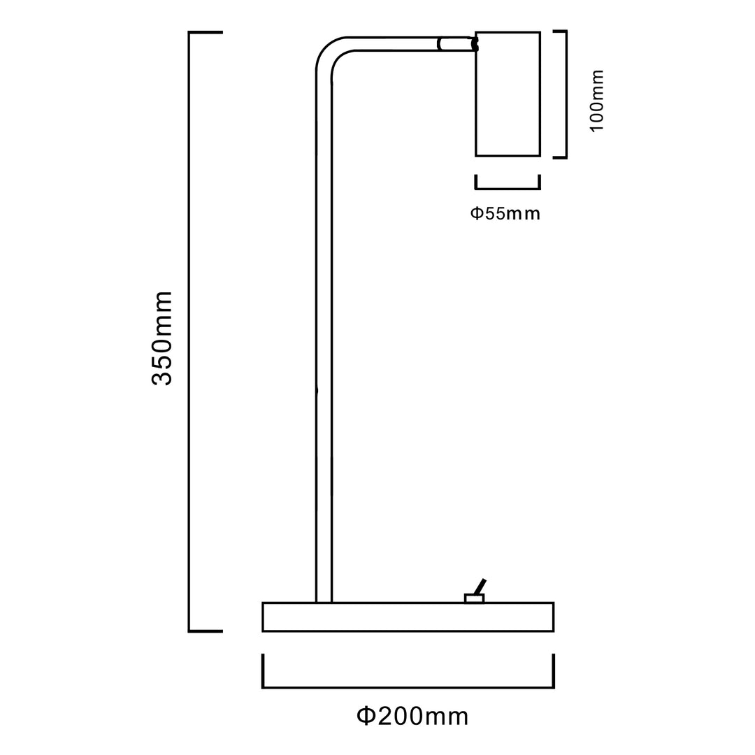 Lampada da tavolo Maclean GU10, spot, rotonda, GU10, con interruttore 55x90mm, nero, MCE370 B+Lampada LED GU10 7W Maclean Energy MCE437 NW bianco neutro 4000K, 220-240V~, 50/60Hz, 490 lumen