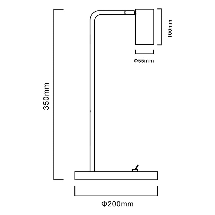 Lampada da tavolo Maclean GU10, spot, rotonda, GU10, con interruttore 55x90mm, nero, MCE370 B+Lampada LED GU10 7W Maclean Energy MCE437 NW bianco neutro 4000K, 220-240V~, 50/60Hz, 490 lumen
