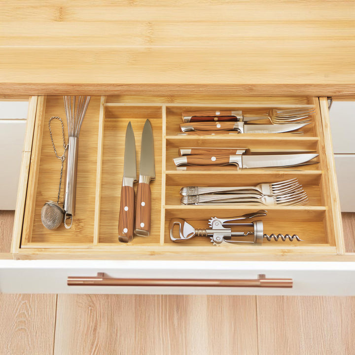 Organizzatore di posate in bambù estensibile GreenBlue, 325-500x430x45mm, GB379, 2 pezzi
