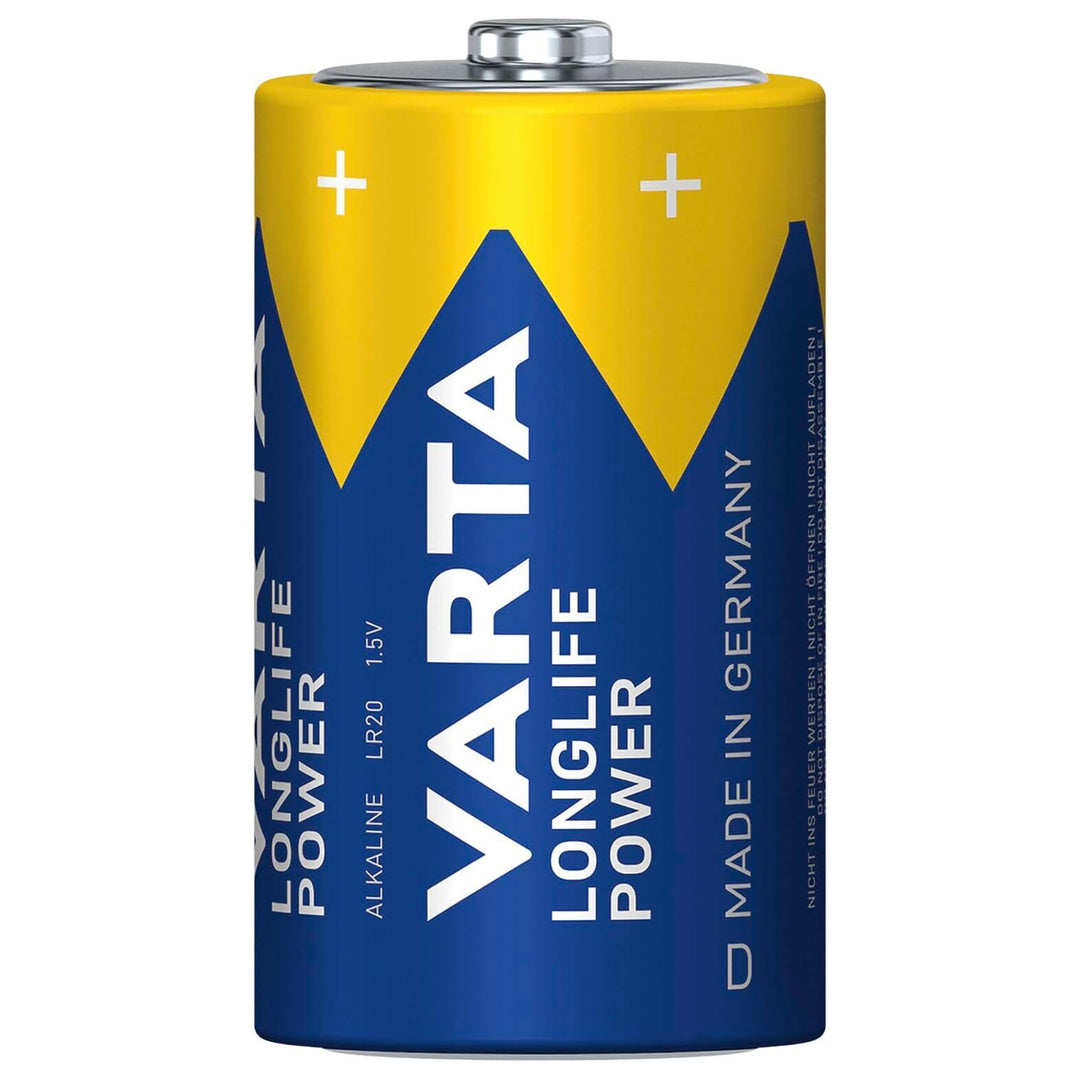VARTA Longlife Power, 2 batterie alcaline, formato D / R20, 1,5 V
