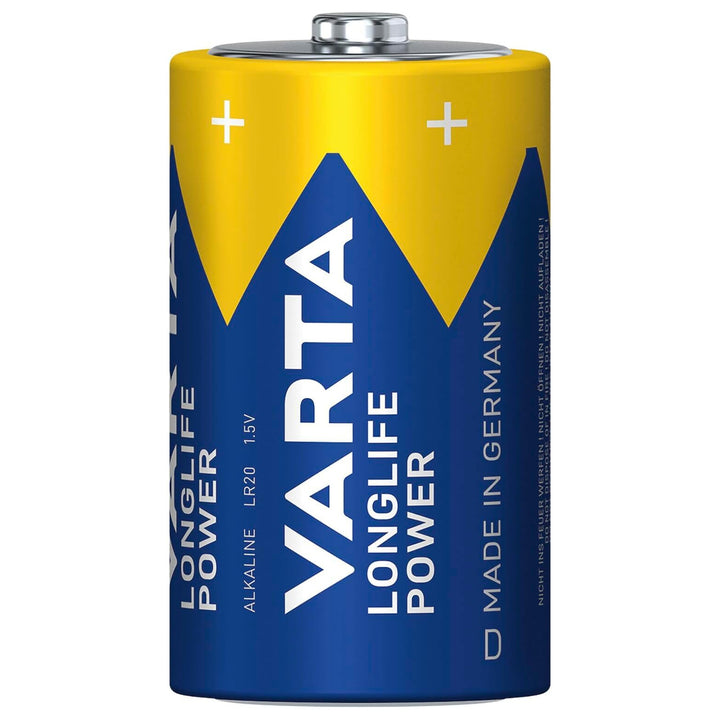 VARTA Longlife Power, 2 batterie alcaline, formato D / R20, 1,5 V