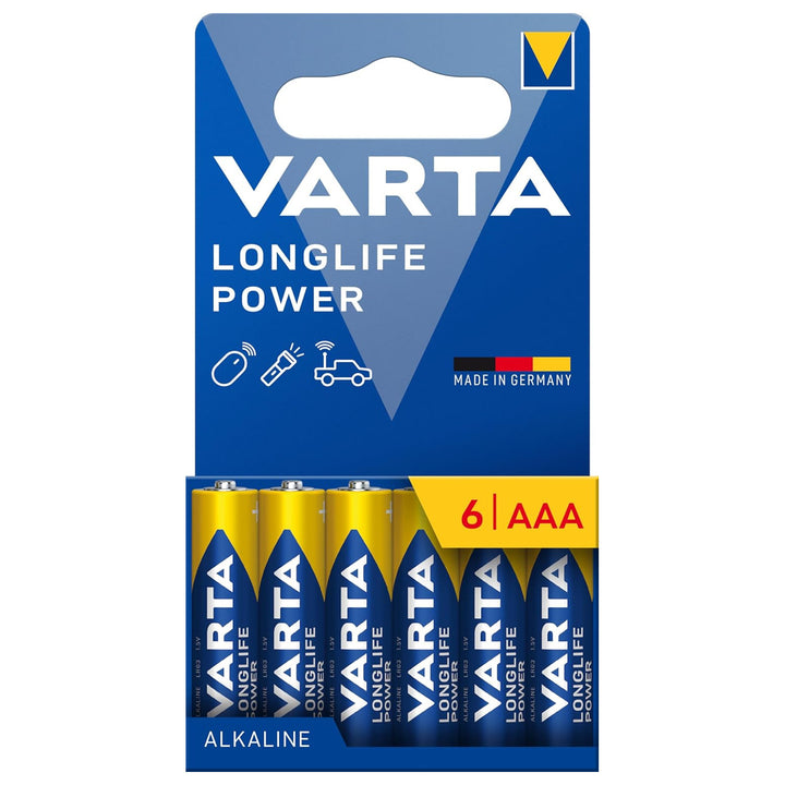VARTA Longlife Power, 6 batterie alcaline AAA, LR03, 1,5 V