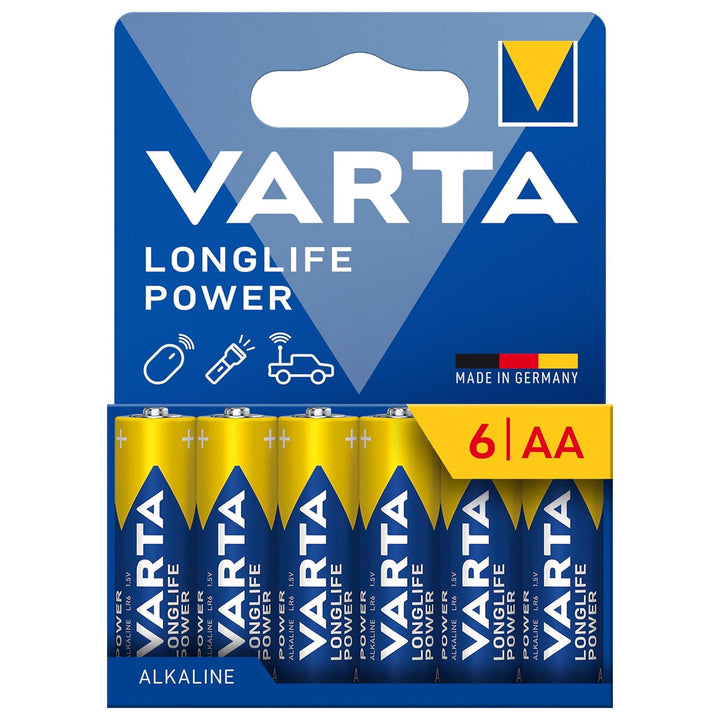 VARTA Longlife Power, 6 batterie alcaline AA, LR06, 1,5 V