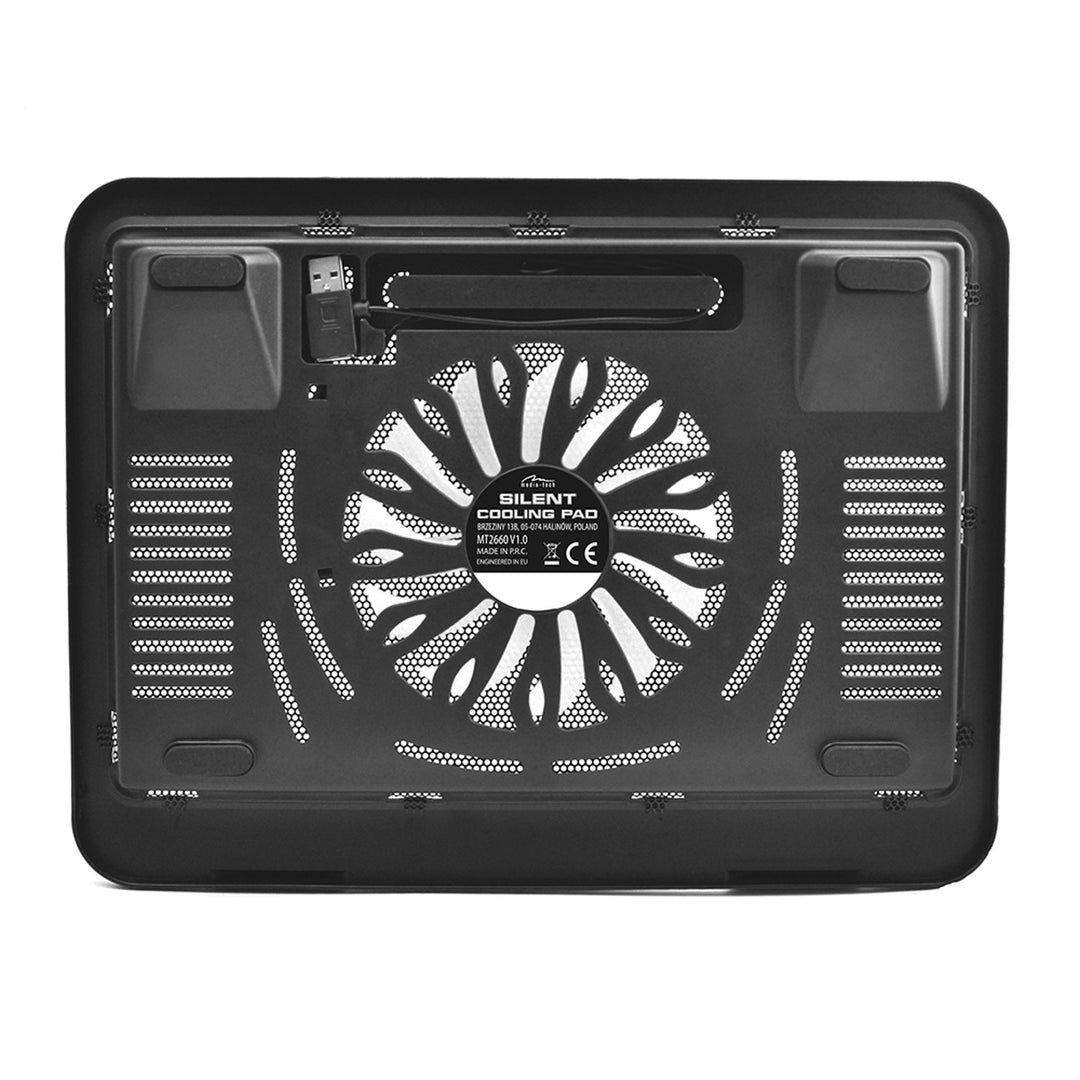 PAD DI RAFFREDDAMENTO SILENZIOSO - Pad di raffreddamento per computer portatili da 15,6" e più piccoli, silenzioso, potente, ventole da 13,5 cm, porta USB pass-through