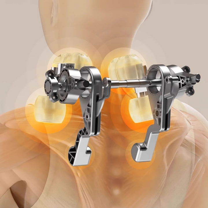 Massaggiatore per spalle e collo. Shiatsu, imitazione delle mani 5D, 6 teste massaggianti, 3 modalità, 3 velocità, senza fili, porta di ricarica USB-C MASSAGGIATORE PER COLLO E SPALLE