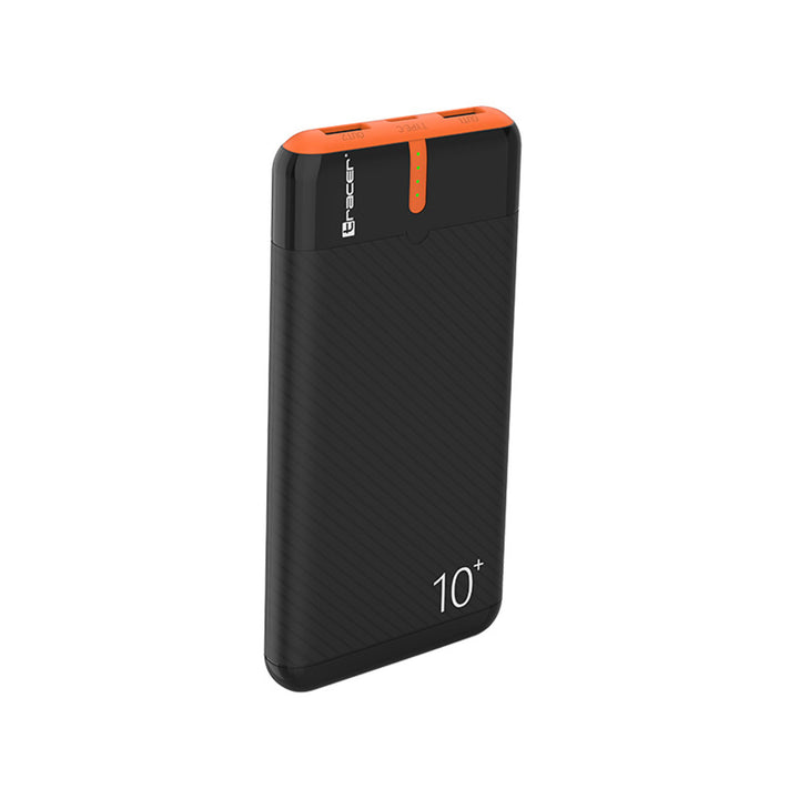 Tracer Powerbank, 10000 mAh, nero e arancione, USB C, 2A, EnerGo