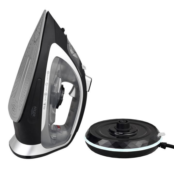 Ferro da stiro a vapore senza filo Adler, piastra in ceramica, 2800W, AD 5043