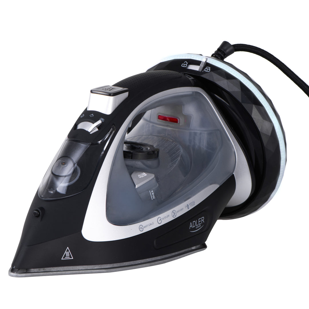 Ferro da stiro a vapore senza filo Adler, piastra in ceramica, 2800W, AD 5043