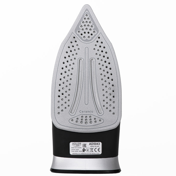 Ferro da stiro a vapore senza filo Adler, piastra in ceramica, 2800W, AD 5043