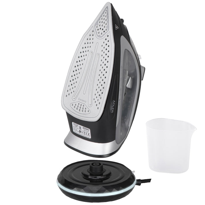 Ferro da stiro a vapore senza filo Adler, piastra in ceramica, 2800W, AD 5043