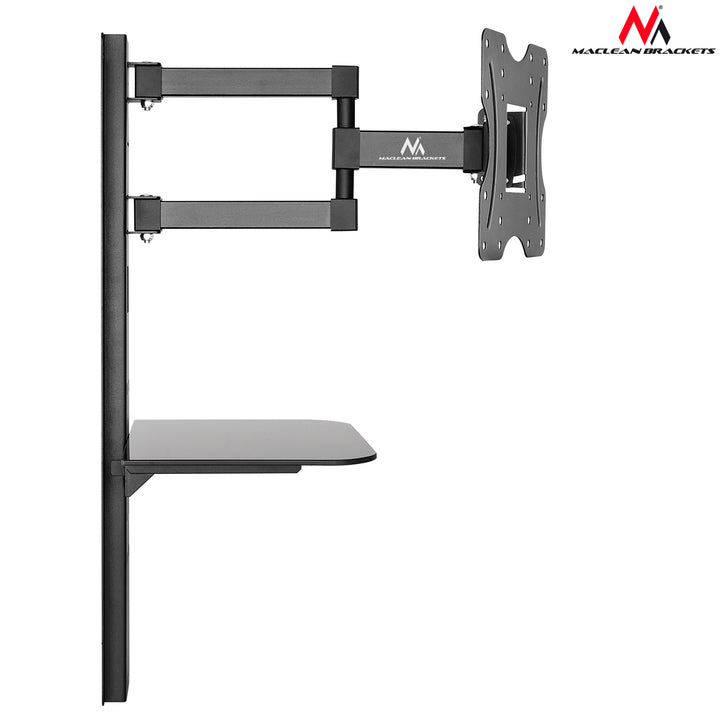 Porta TV con ripiano per DVD Maclean, vesa 200x200 , 23"-42", 30kg, MC-771+HDMI 2.0 4K 3D UHD 1,8m CAVO 48 bit