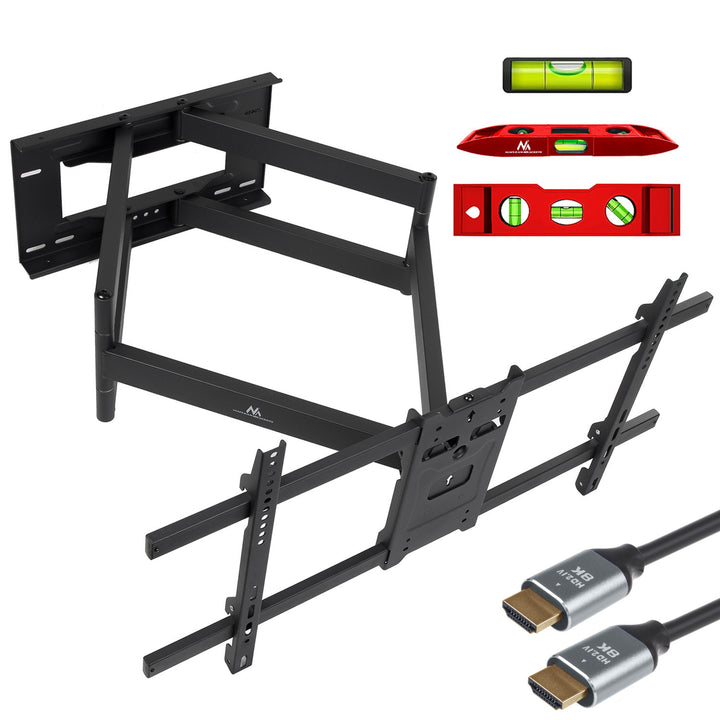 Supporto TV Maclean, VESA max 800x400, 37-85", 55 kg, braccio lungo 915 mm, MC-986 + cavo Maclean HDMI 2.1a, 3 m, 8K HDR, MCTV-442