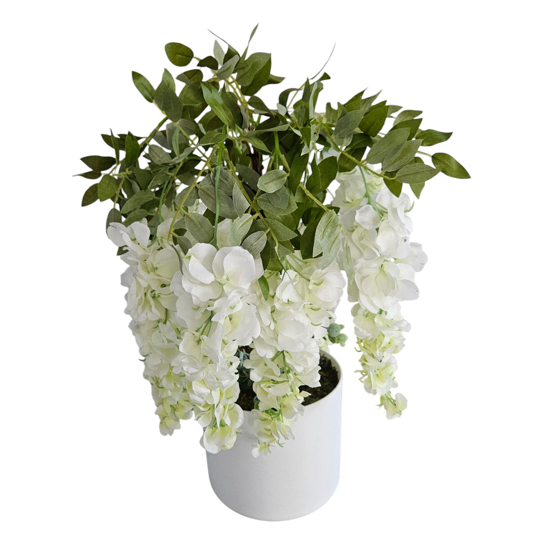 Glicine artificiale Damich, fiori a 3 gambi, 9 infiorescenze, 9pwb