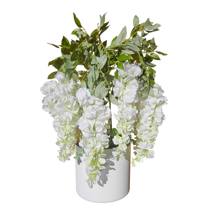Glicine artificiale Damich, fiori a 3 gambi, 9 infiorescenze, 9pwb
