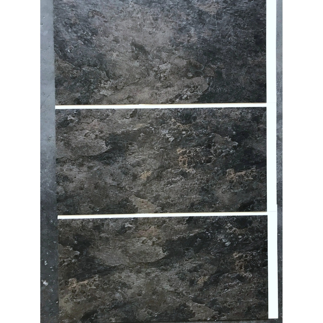 Piastrelle autoadesive per pareti e pavimenti Fliesana, set di 3, impermeabili, design in pietra naturale (ardesia)