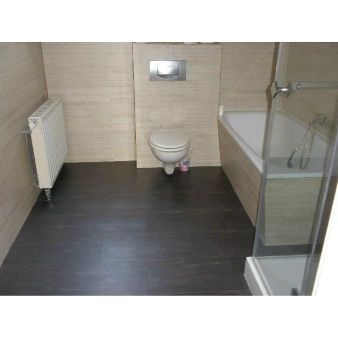 Piastrelle autoadesive per pareti e pavimenti Fliesana, set di 3, impermeabili, design in pietra naturale, colore nero