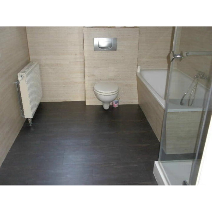 Piastrelle autoadesive per pareti e pavimenti Fliesana, set di 3, impermeabili, design in pietra naturale, colore nero