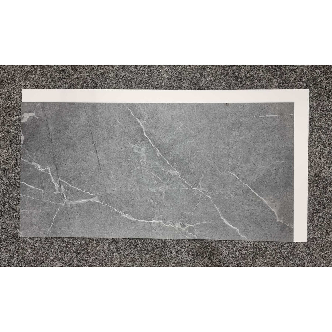 Piastrelle autoadesive per pareti e pavimenti Fliesana, set di 3, impermeabili, design in pietra naturale, colore grigio scuro
