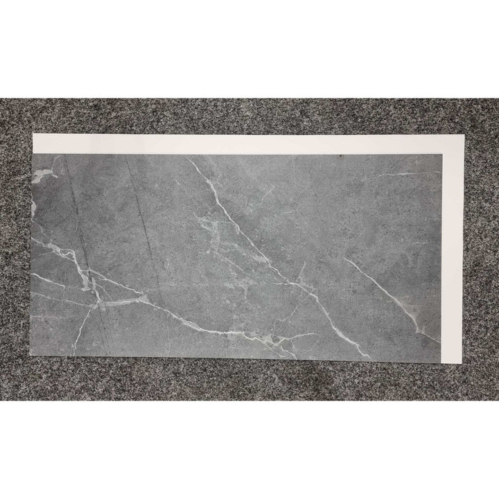 Piastrelle autoadesive per pareti e pavimenti Fliesana, set di 3, impermeabili, design in pietra naturale, colore grigio scuro