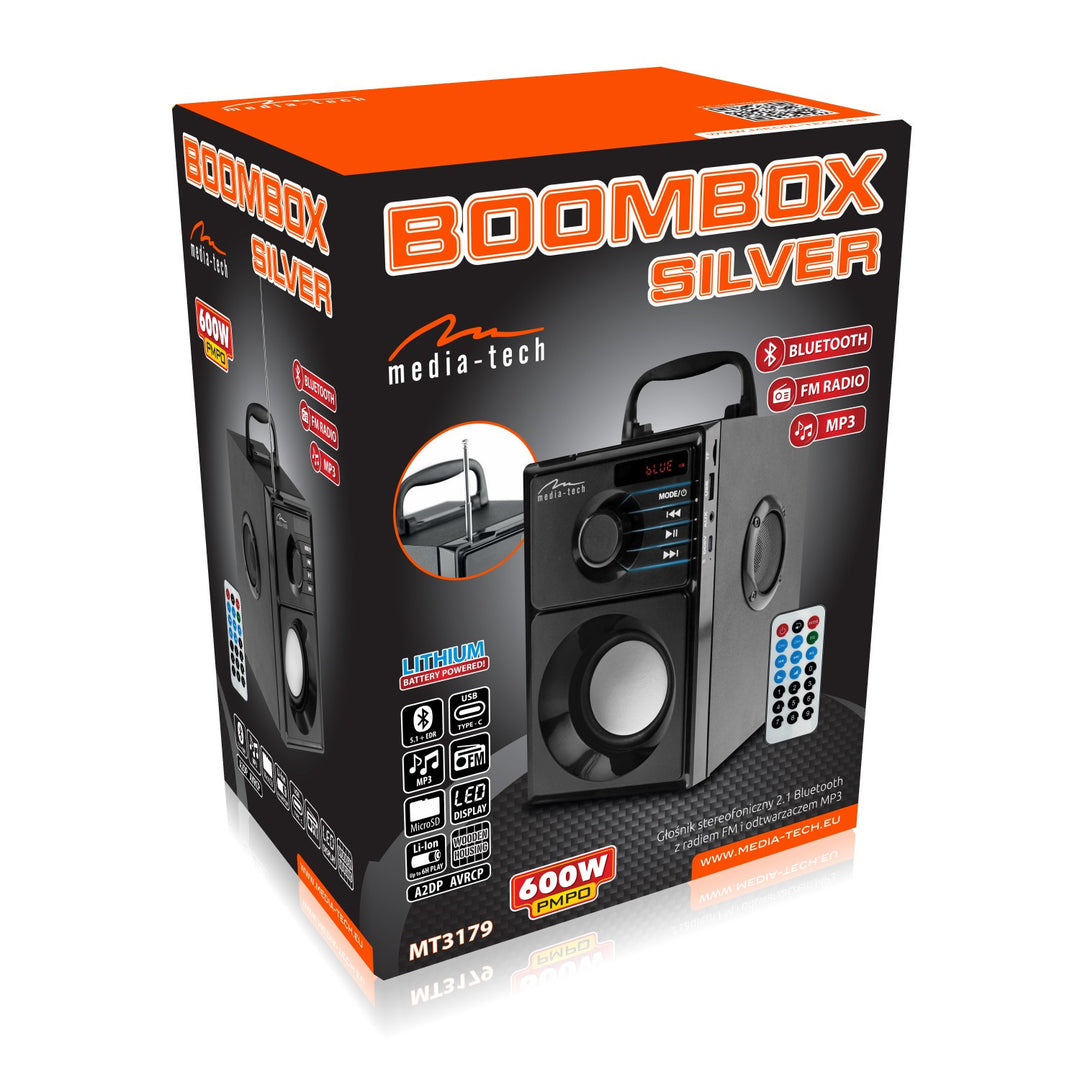 Altoparlante wireless Media-Tech, Bluetooth 5.1, radio FM, AUX, RMS 15W, MT3179