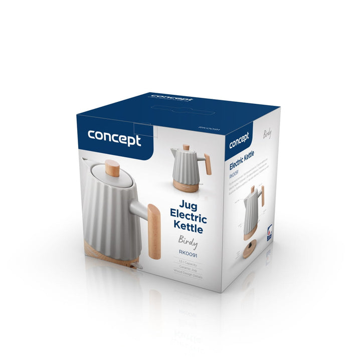 Bollitore elettrico Concept, ceramica, 1500W, 1,5L, grigio chiaro, RK0091