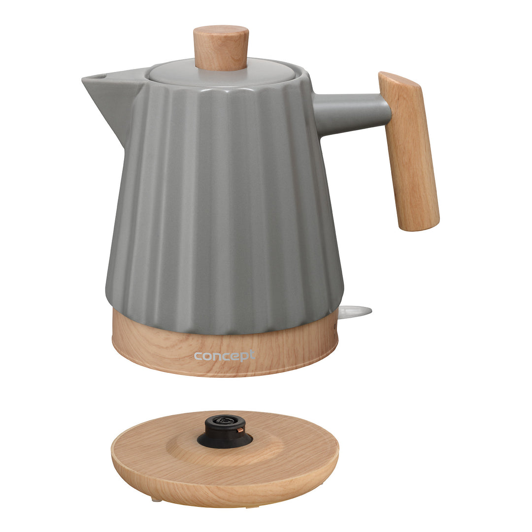 Bollitore elettrico Concept, ceramica, 1500W, 1,5L, grigio scuro, RK0092
