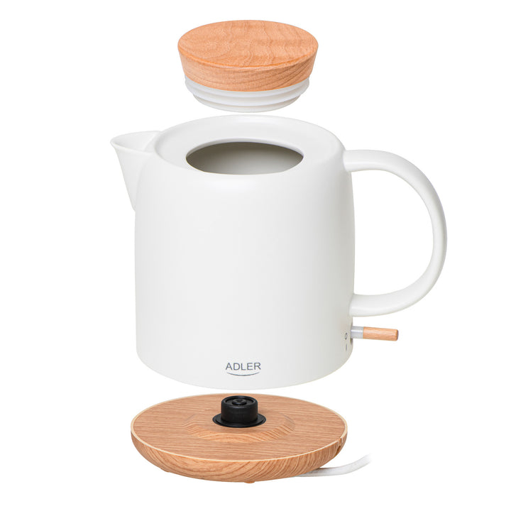 Bollitore elettrico in ceramica 1.0L, 1200W, ecru, Adler AD 1304