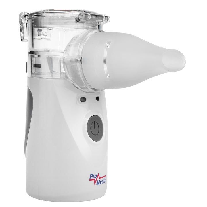 Nebulizzatore inalatore cordless portatile/manuale Promedix, kit, maschere, PR-835 + termometro medico a infrarossi senza contatto Promedix PR-960