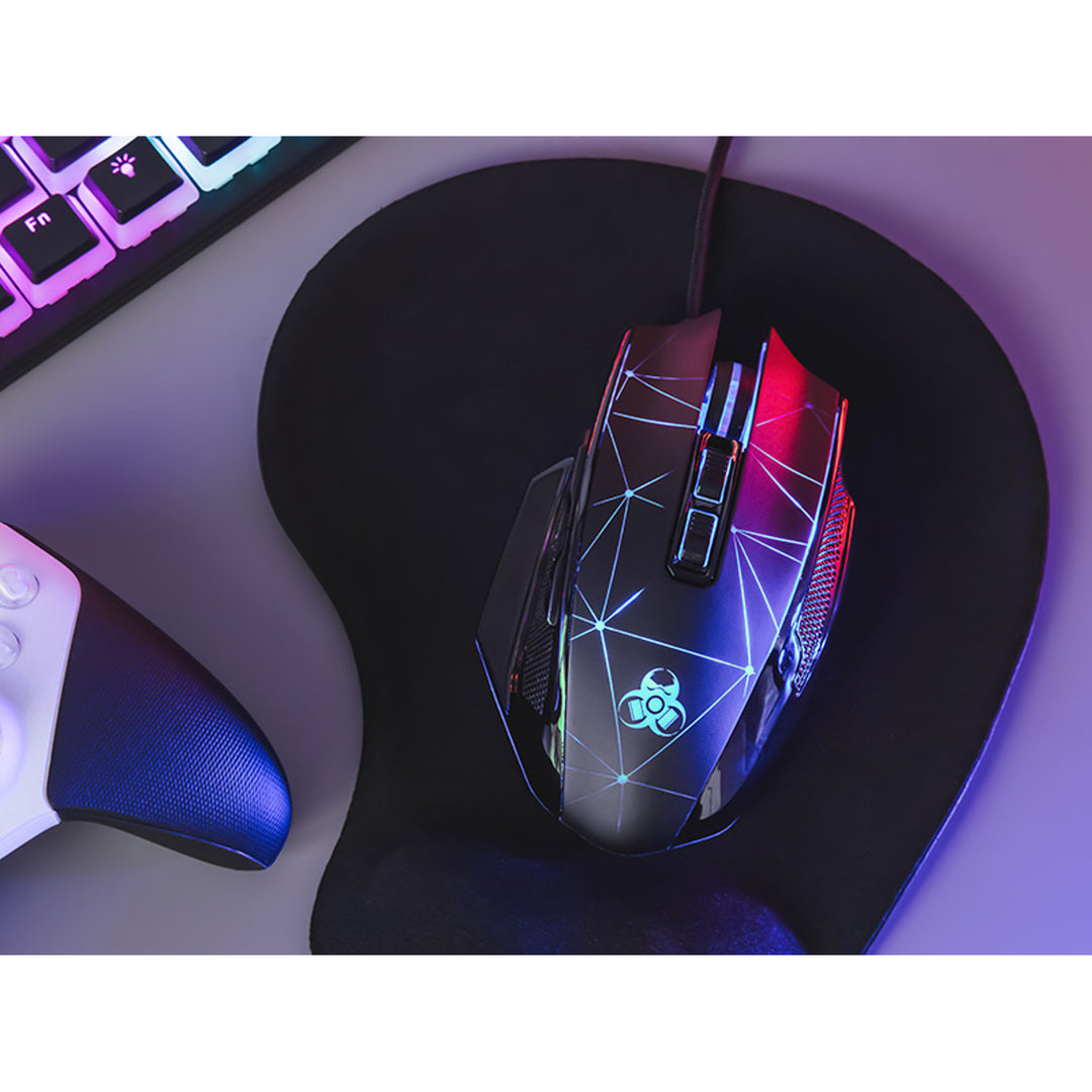 Mouse da gioco Tracer, retroilluminato RGB, 7200 DPI, Spazio