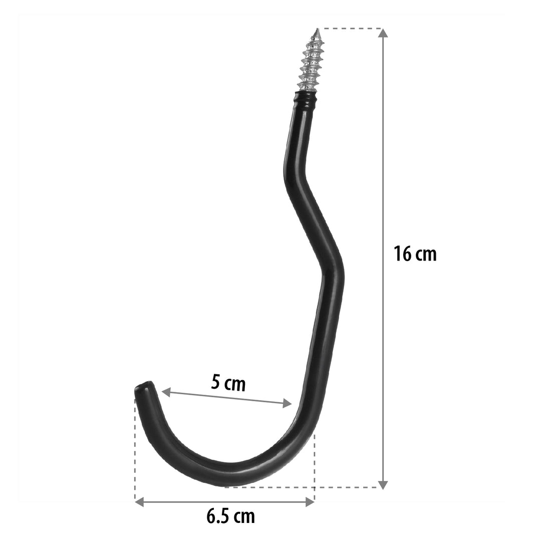 Set di 6 ganci da soffitto Maclean, per scala, bicicletta, tubo da giardino, acciaio, carico massimo 10 kg/maniglia, MC-485