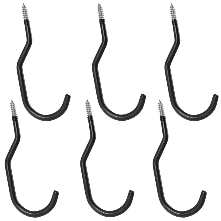 Set di 6 ganci da soffitto Maclean, per scala, bicicletta, tubo da giardino, acciaio, carico massimo 10 kg/maniglia, MC-485