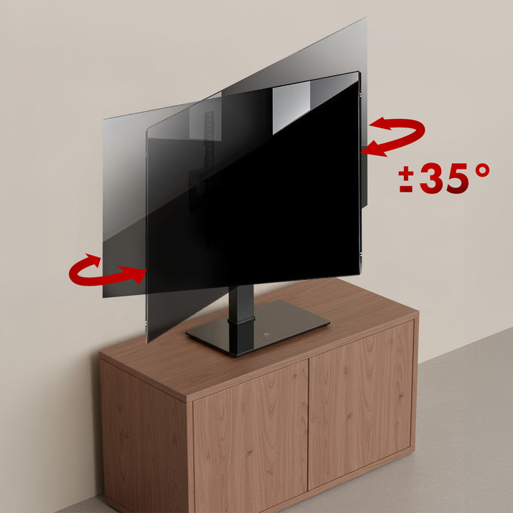 Supporto TV universale Maclean, per mobile RTV, supporto, max. 40 kg, max. VESA 400x400, regolazione in altezza e angolazione, per TV 32-65", MC-124