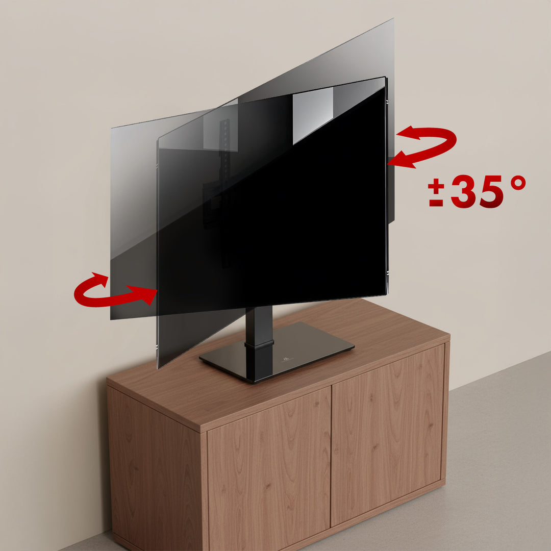 Supporto TV universale Maclean, per mobile RTV, supporto, max. 40 kg, max. VESA 400x400, regolazione in altezza e angolazione, per TV 32-65", MC-124
