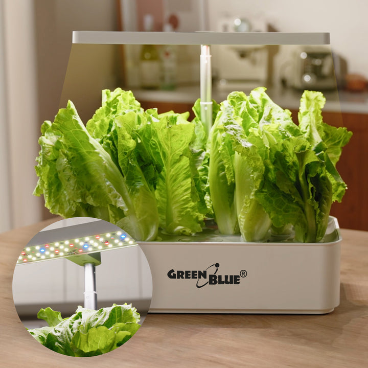 GreenBlue Sistema intelligente di coltivazione di piante da interno, vaso SMART, capacità 4L, per 12 piante, LED a spettro completo, GB133
