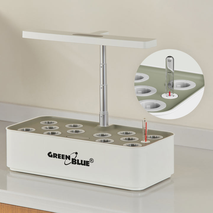 GreenBlue Sistema intelligente di coltivazione di piante da interno, vaso SMART, capacità 4L, per 12 piante, LED a spettro completo, GB133